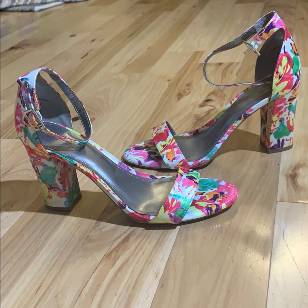 Worthington multicolored floral heels